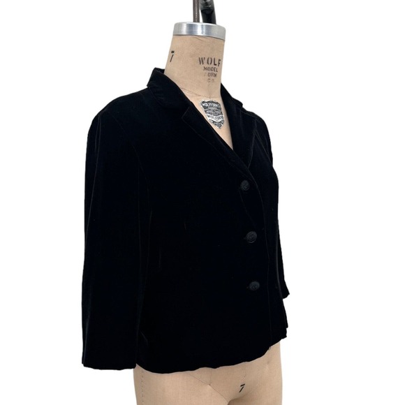 Vintage Mary McFadden Black Velvet Jacket Silk Rayon Blazer Sz Medium - Picture 6 of 8